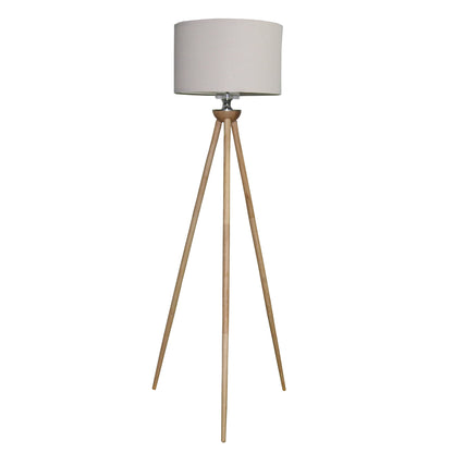 Lirios Three Legged Wooden Strip Floor Lamp - Natural