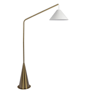 Lisbon Floor Lamp with On/Off Switch Coned Base Hanging White Shade