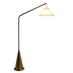 Lisbon Floor Lamp with On/Off Switch Coned Base Hanging White Shade