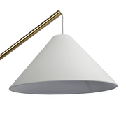 Lisbon Floor Lamp with On/Off Switch Coned Base Hanging White Shade