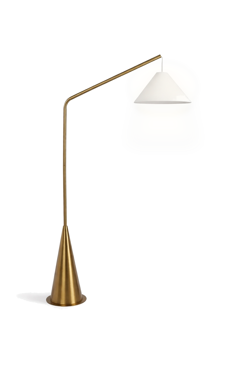 Lisbon Floor Lamp with On/Off Switch Coned Base Hanging White Shade