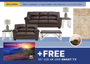 Whitlock 8PC Living Room Set + Smart TV Free Package