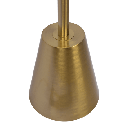 Lumina Brassed Gold Floor Lamp with Rotary Switch Triple Spots Metal Cone Base