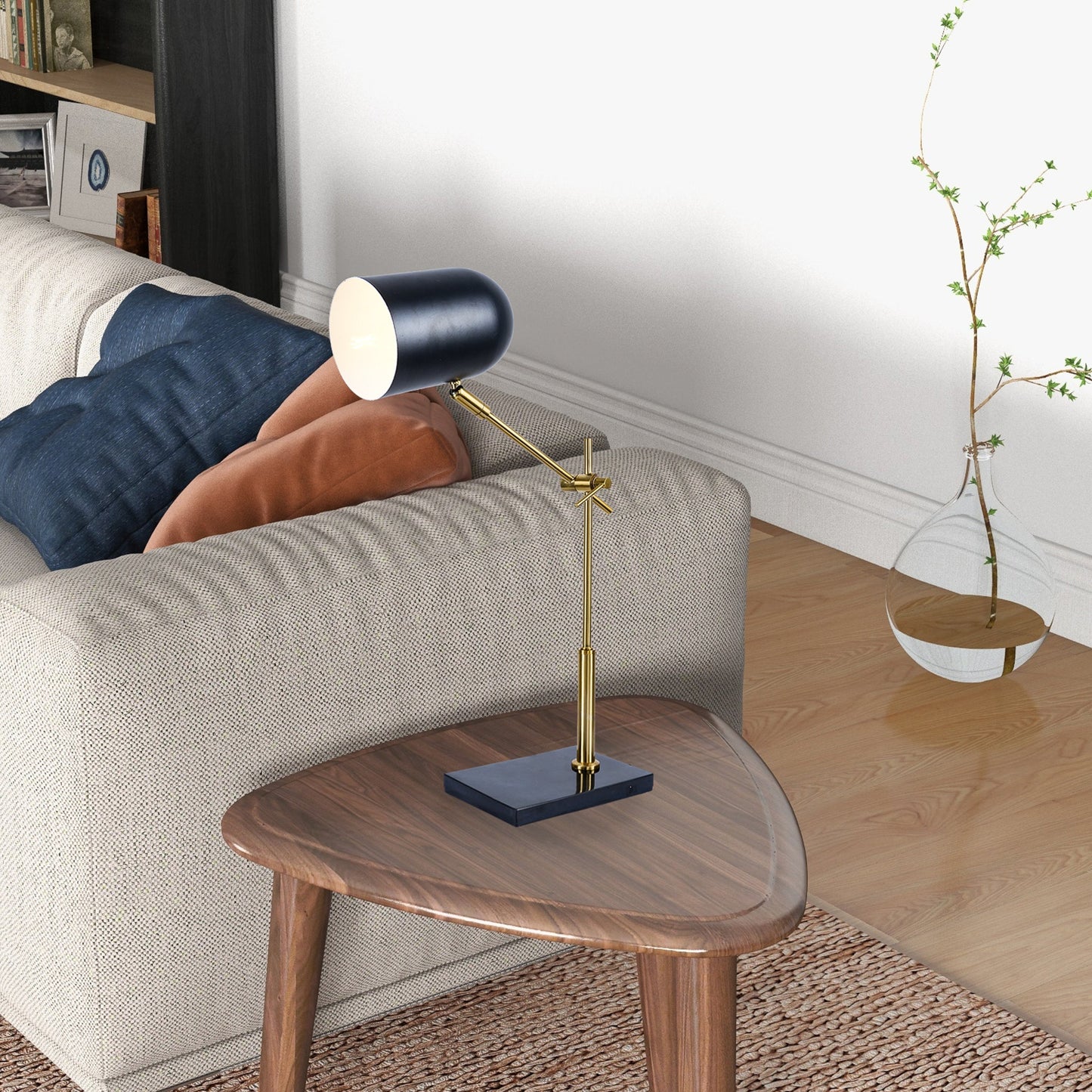 Lumora Table Lamp - Black outer - White inner