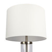 Luna Brushed Nickel Table Lamp with On/Off Switch Clear Glass Body Metal Base