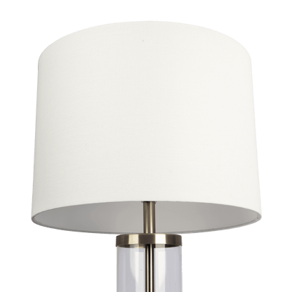 Luna Brushed Nickel Table Lamp with On/Off Switch Clear Glass Body  Metal Base