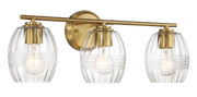 Luster Three Lights Vanity With Clear Glass Mirror Wall Lamp - Satin Brass
