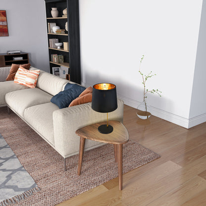 Lustrous Table Lamp - Black outer and Gold inner