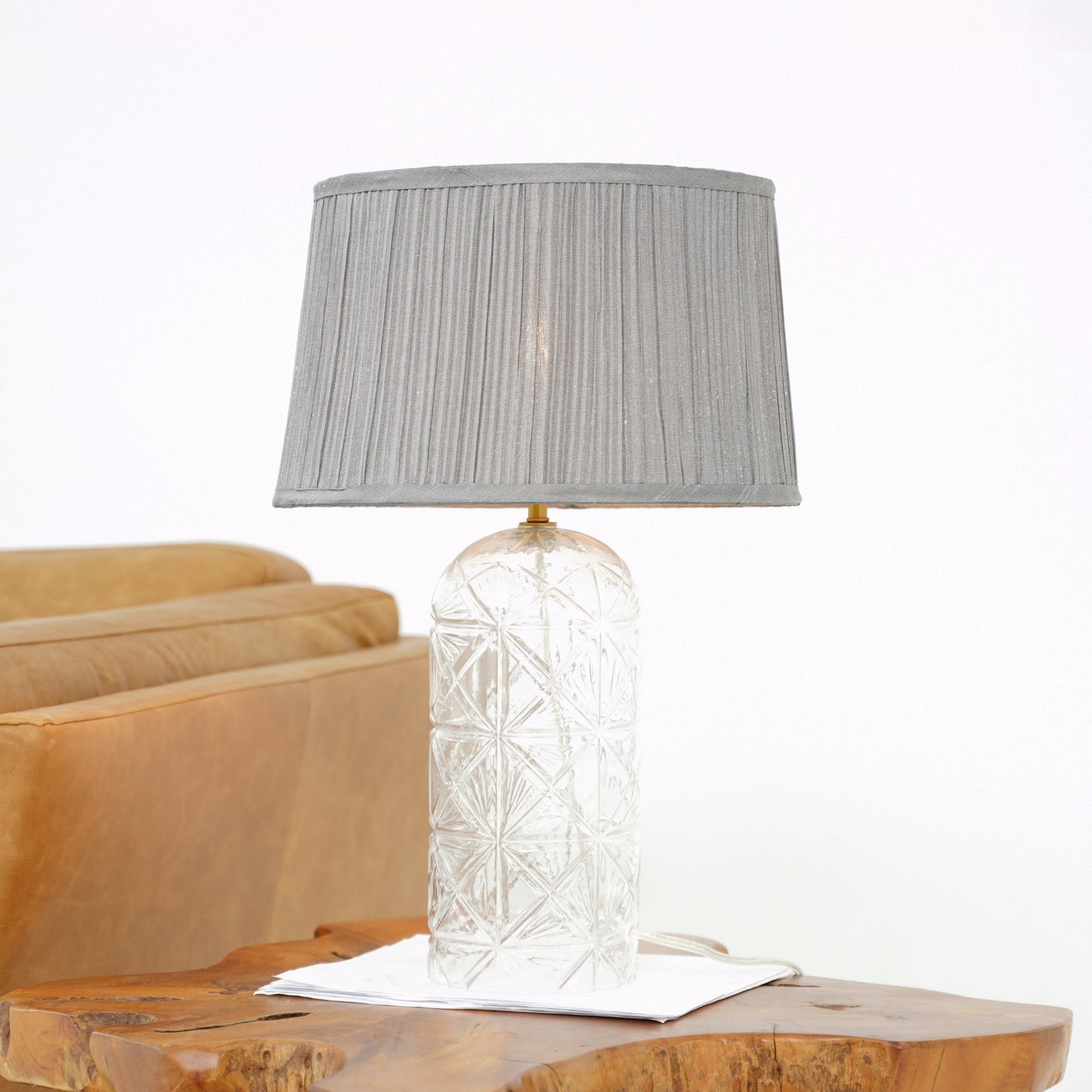 Luxora Table Lamp Gold - Clear and Grey