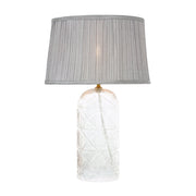 Lámpara de mesa Luxora dorada - Transparente y gris
