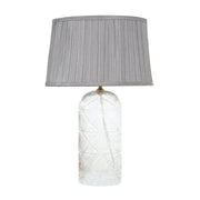 Lámpara de mesa Luxora dorada - Transparente y gris
