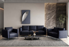 Loveseat Astonic de 62" de largo en cuero flor de primera calidad