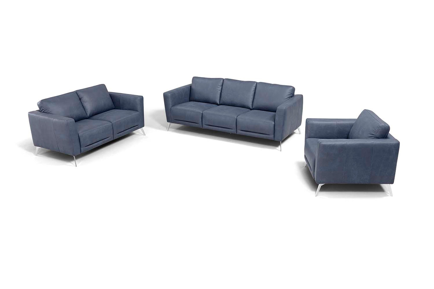 Loveseat Astonic de 62" de largo en cuero flor de primera calidad