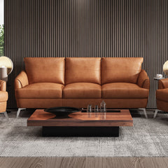 Safi 81"L Upholstered Recessed Sloped Arm Sofa