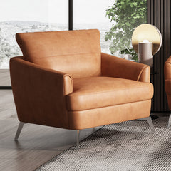 Safi Cappuccino Sloped Arm Chair