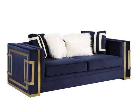 Virrux 80"L Velvet Loveseat with Decorative Pillows