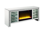 Mueble de TV Noralie Glam de 28" de alto con chimenea y LED