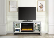 Mueble de TV Noralie Glam de 28" de alto con chimenea y LED
