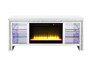 Mueble de TV Noralie Glam de 28" de alto con chimenea y LED