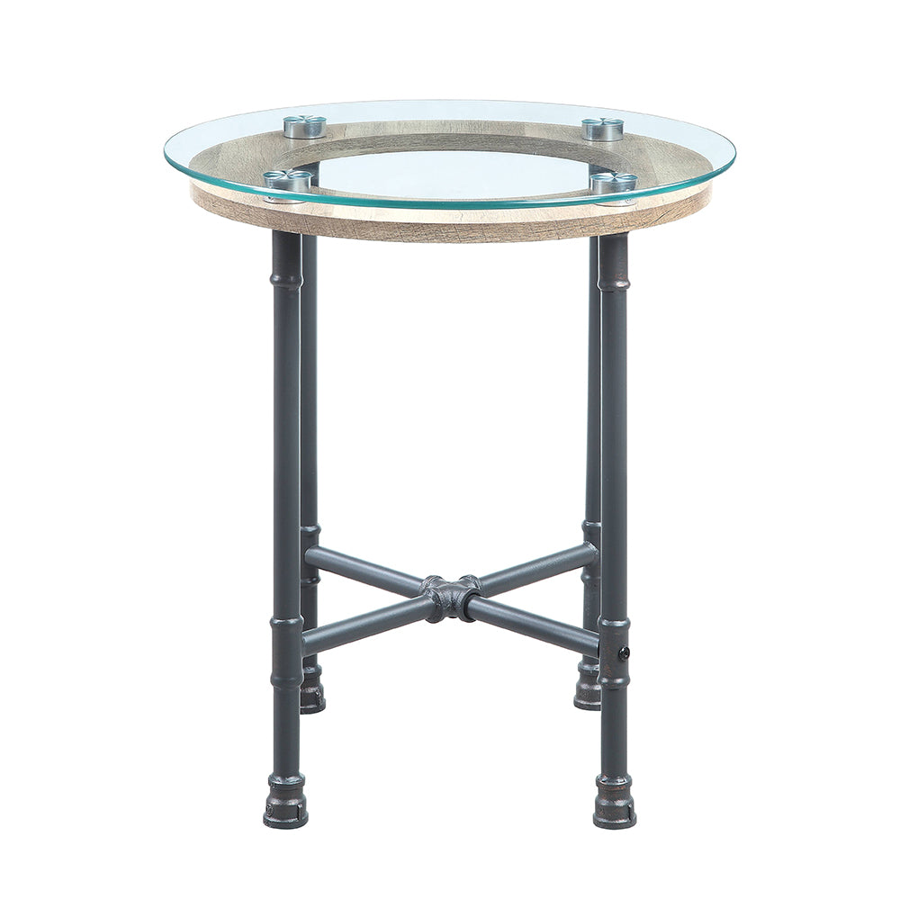 Brantley Round 22"Dia Glass Top End Table