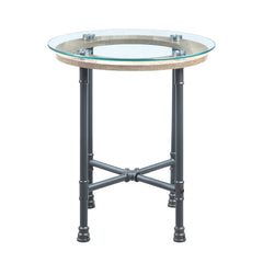 Brantley Round 22"Dia Glass Top End Table