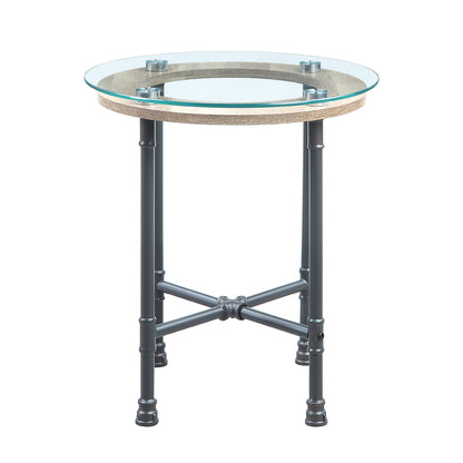 Brantley Round 22"Dia Glass Top End Table