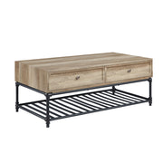 Mesa de centro rectangular Brantley con dos cajones