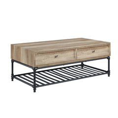 Mesa de centro rectangular Brantley con dos cajones