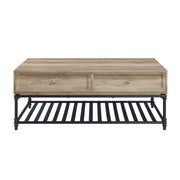 Mesa de centro rectangular Brantley con dos cajones