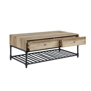 Mesa de centro rectangular Brantley con dos cajones