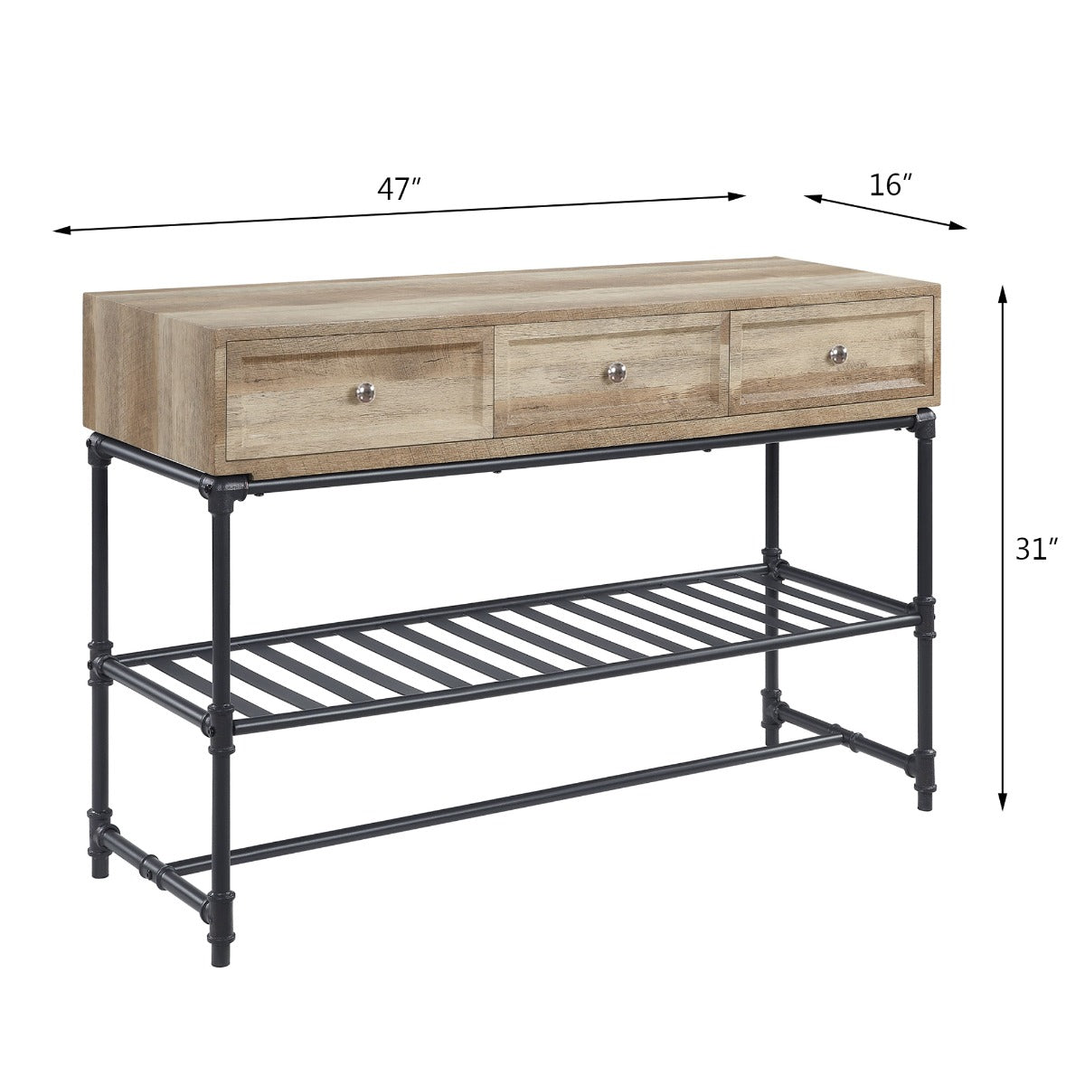 Brantley Rectangular 3 Drawers Sofa Table