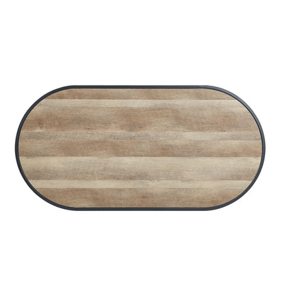 Mesa de centro ovalada Brantley de 120 cm de largo con tablero de madera