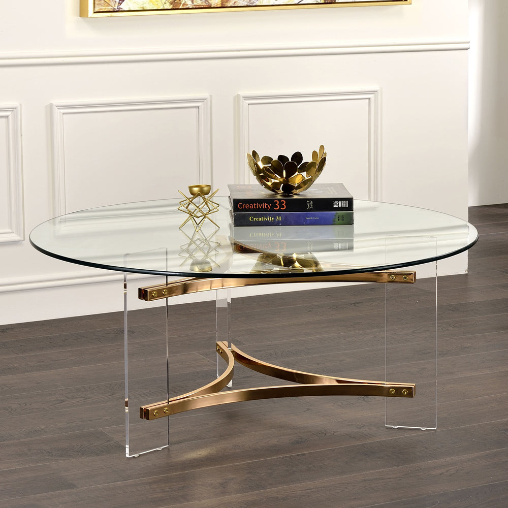 Mesa de centro redonda Sosi de 41" de largo