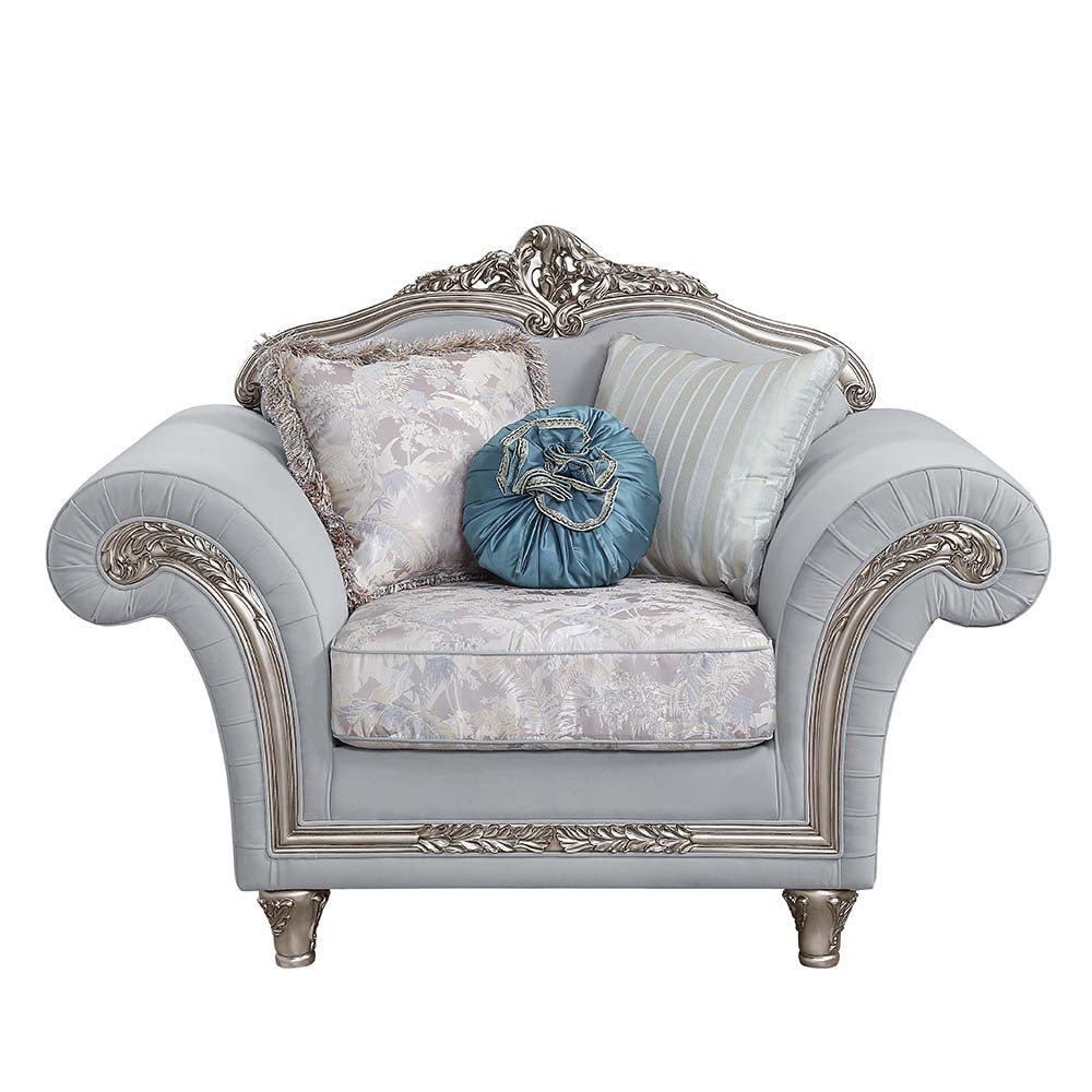 Silla Pelumi de lino de 62" de ancho con 3 almohadas