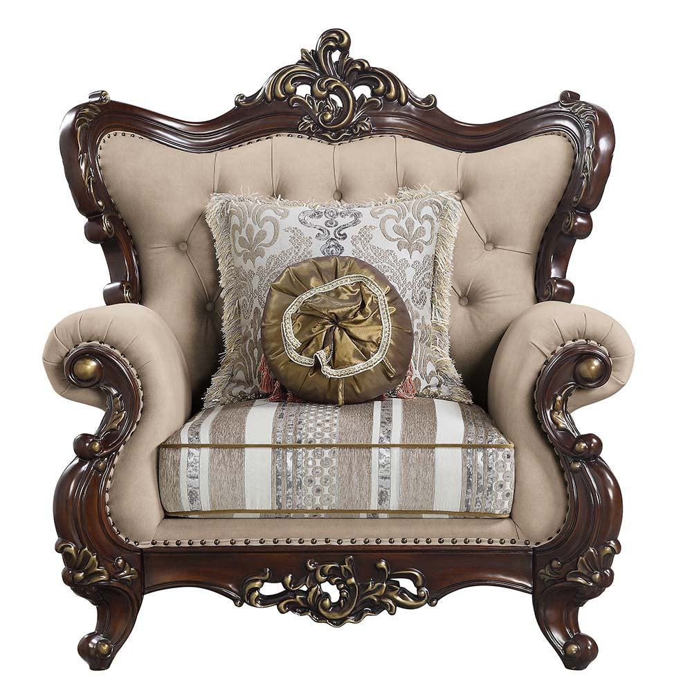 Silla de lino Ragnar de 122 cm de ancho con 2 cojines