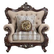 Silla de lino Ragnar de 122 cm de ancho con 2 cojines