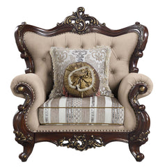 Silla de lino Ragnar de 122 cm de ancho con 2 cojines