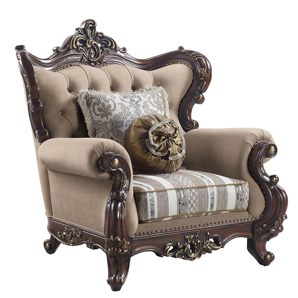 Silla de lino Ragnar de 122 cm de ancho con 2 cojines