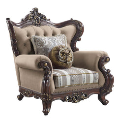 Silla de lino Ragnar de 122 cm de ancho con 2 cojines