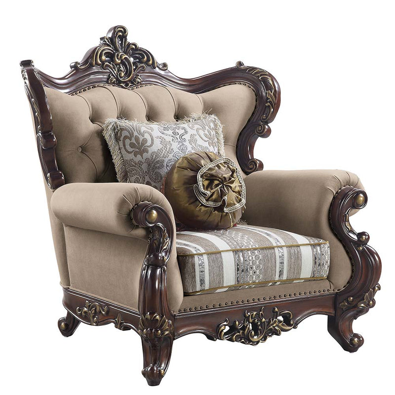 Silla de lino Ragnar de 122 cm de ancho con 2 cojines