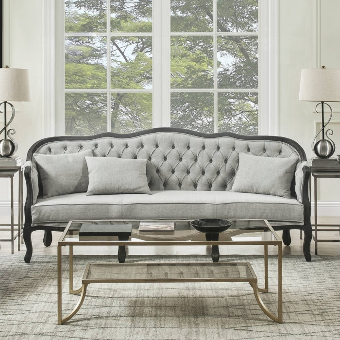 Sofá de lino Samael de 84" con 3 cojines