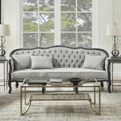 Sofá de lino Samael de 84" con 3 cojines