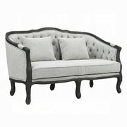 Sofá de dos plazas Samael de lino de 162 cm con 2 almohadas