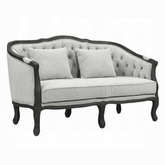Sofá de dos plazas Samael de lino de 162 cm con 2 almohadas