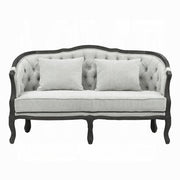 Sofá de dos plazas Samael de lino de 162 cm con 2 almohadas