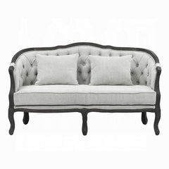 Sofá de dos plazas Samael de lino de 162 cm con 2 almohadas