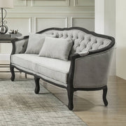 Sofá de dos plazas Samael de lino de 162 cm con 2 almohadas