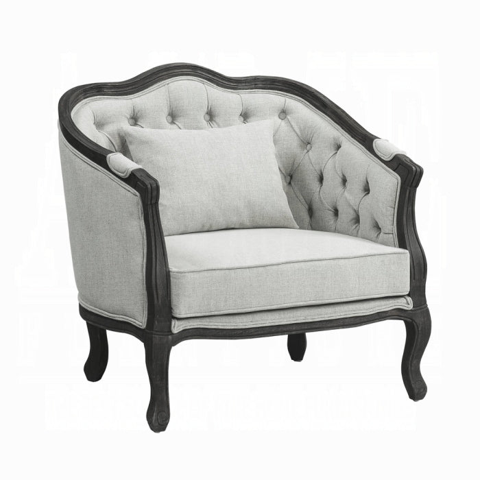 Samael 37"W Linen Chair with Pillow