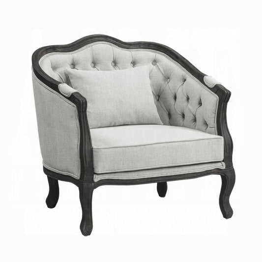 Samael 37"W Linen Chair with Pillow