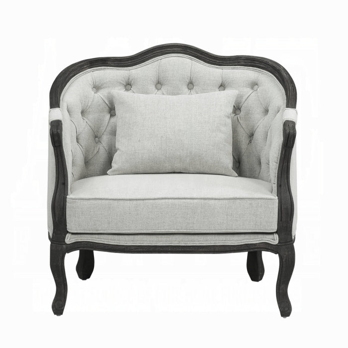Samael 37"W Linen Chair with Pillow